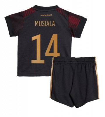 Tyskland Jamal Musiala #14 babykläder Bortatröja barn VM 2022 Korta ärmar (+ Korta byxor)